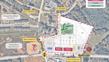 Terrell Town Center site plan overlay aerial