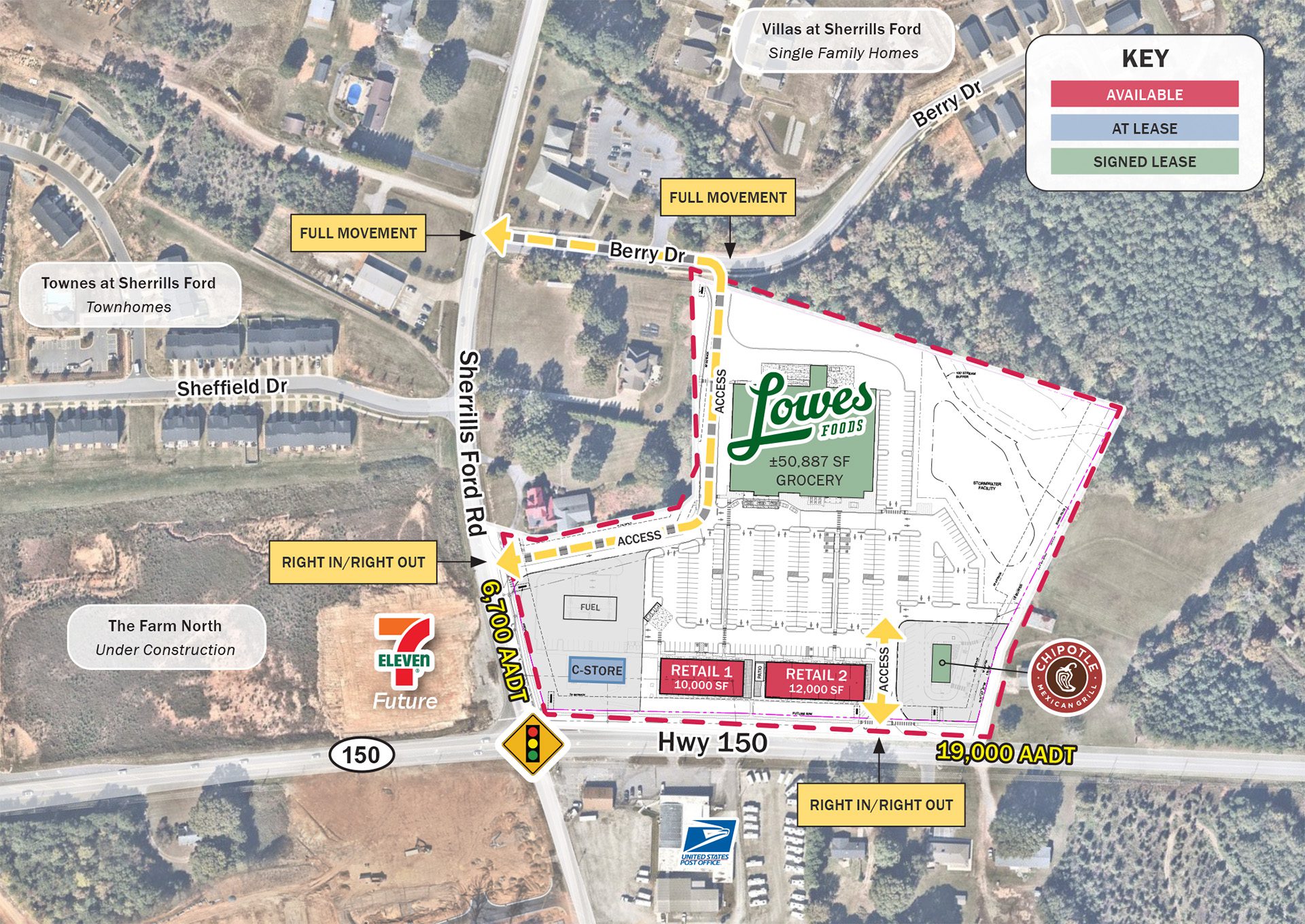 Terrell Town Center site plan overlay aerial