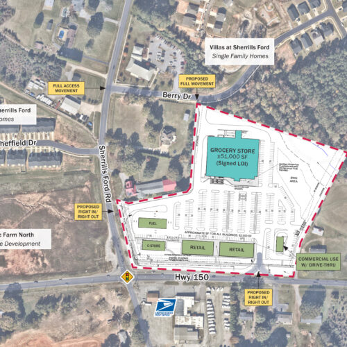 The Landing at Sherrills Ford site plan overlay