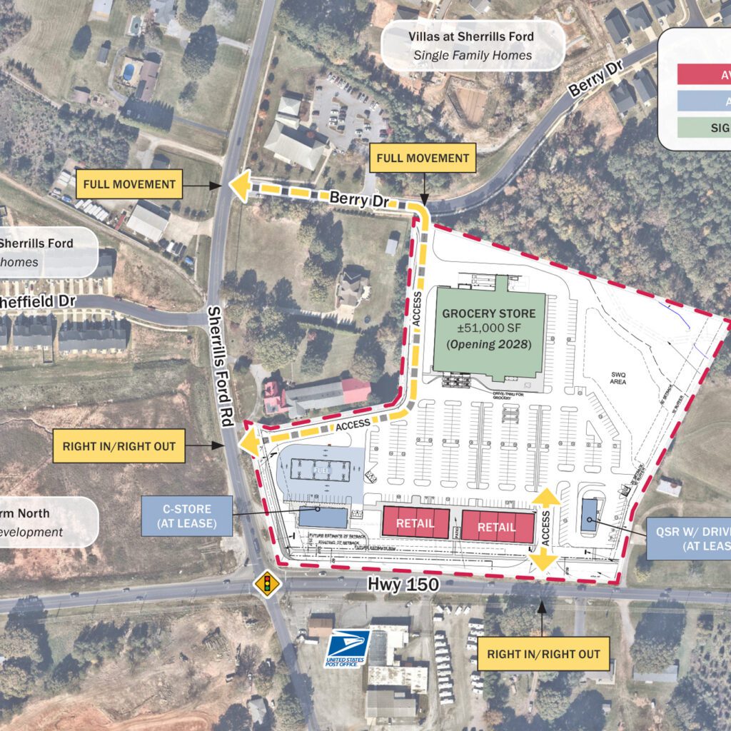 Terrell Town Center Aerial Overlay with Site plan