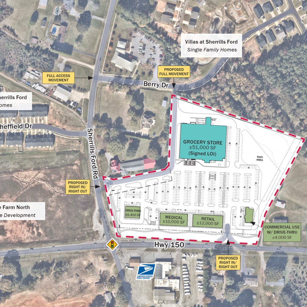 The Landing at Sherrills Ford site plan overlay aerial