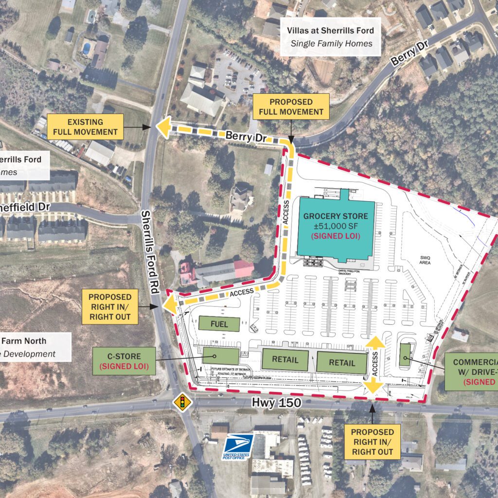 The Landing at Sherrills Ford conceptual site plan overlay
