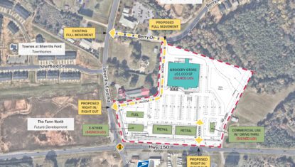 The Landing at Sherrills Ford conceptual site plan overlay