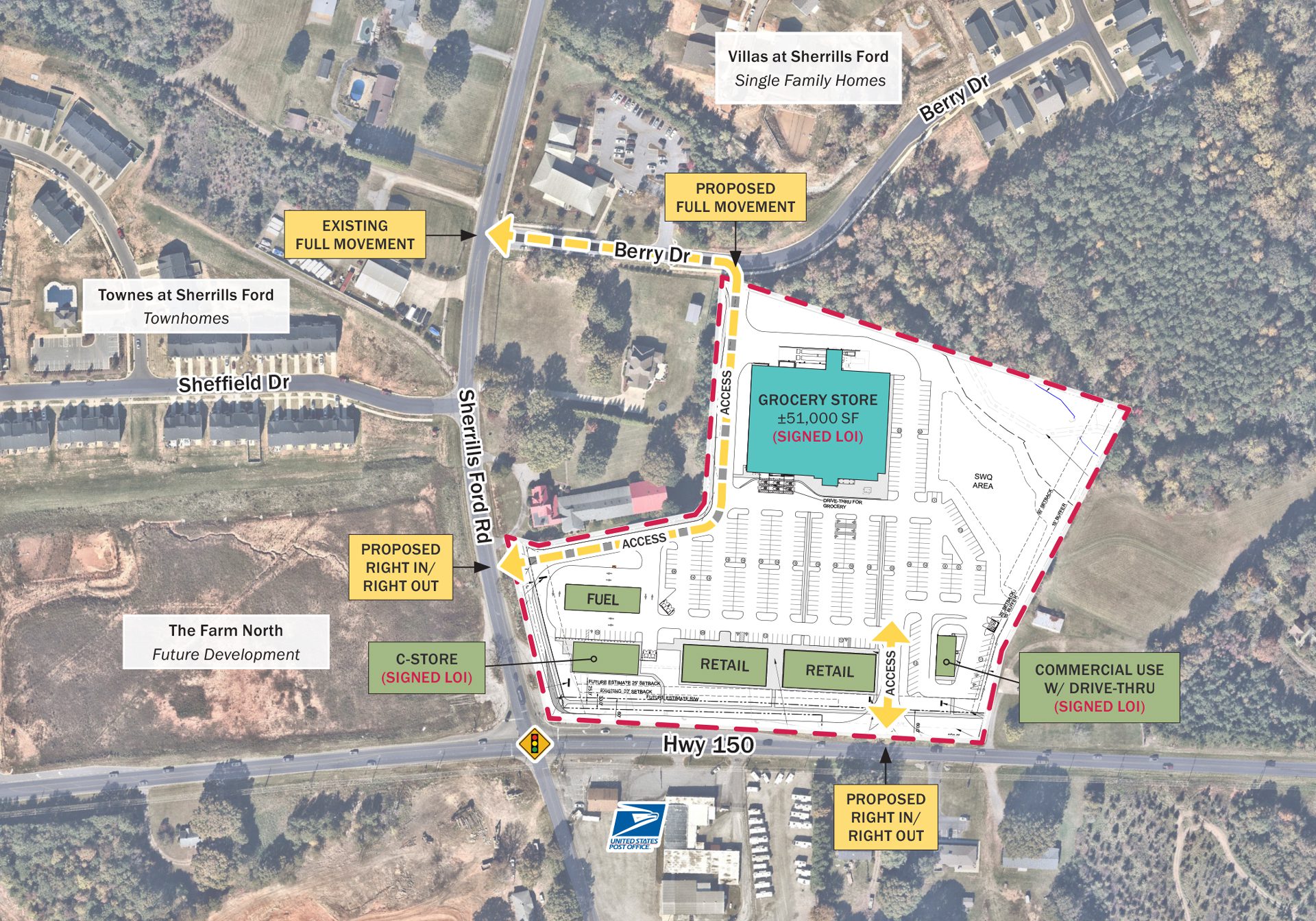 The Landing at Sherrills Ford conceptual site plan overlay