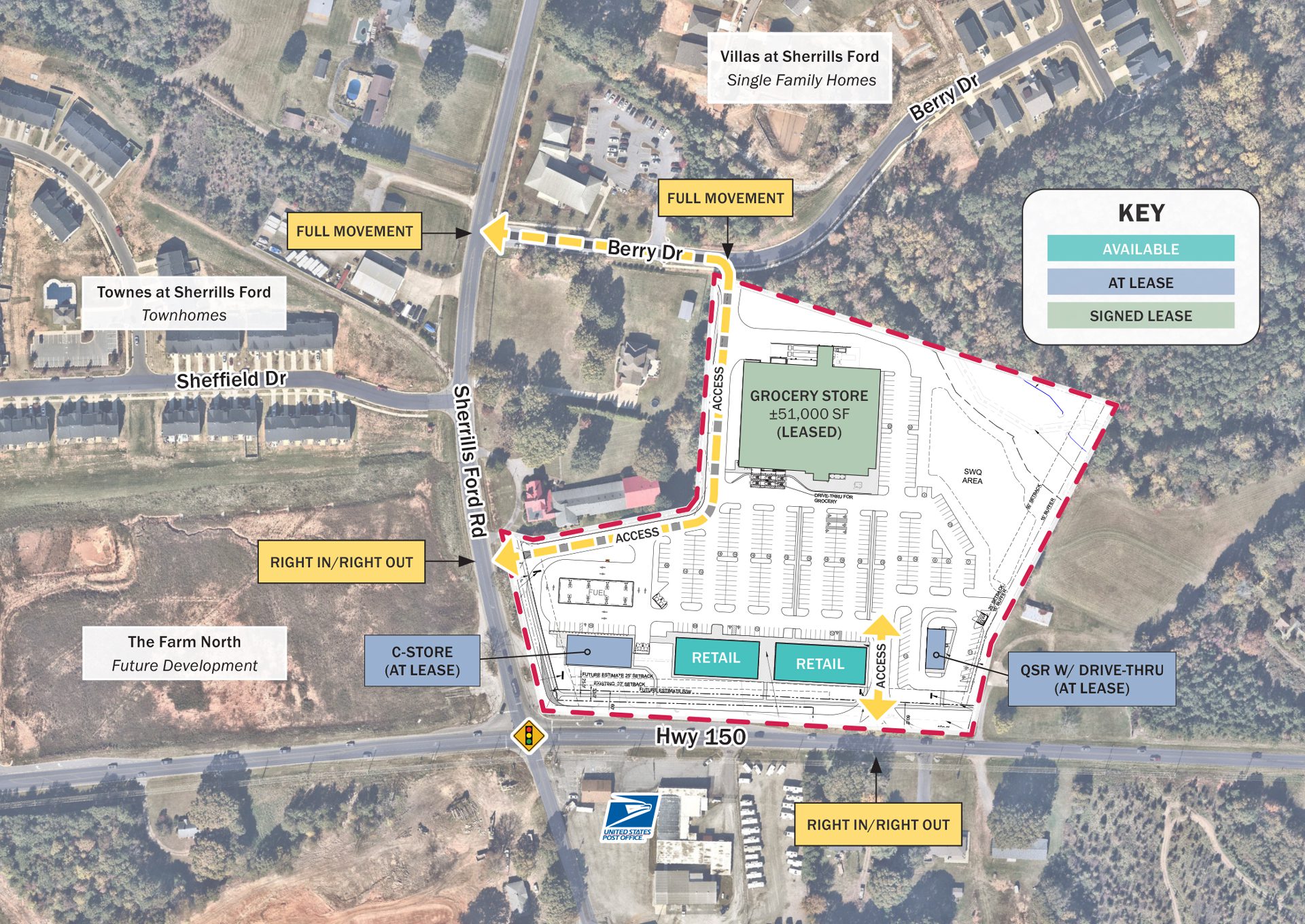 Terrell Town Center Conceptual Site Plan Overlay Aerial