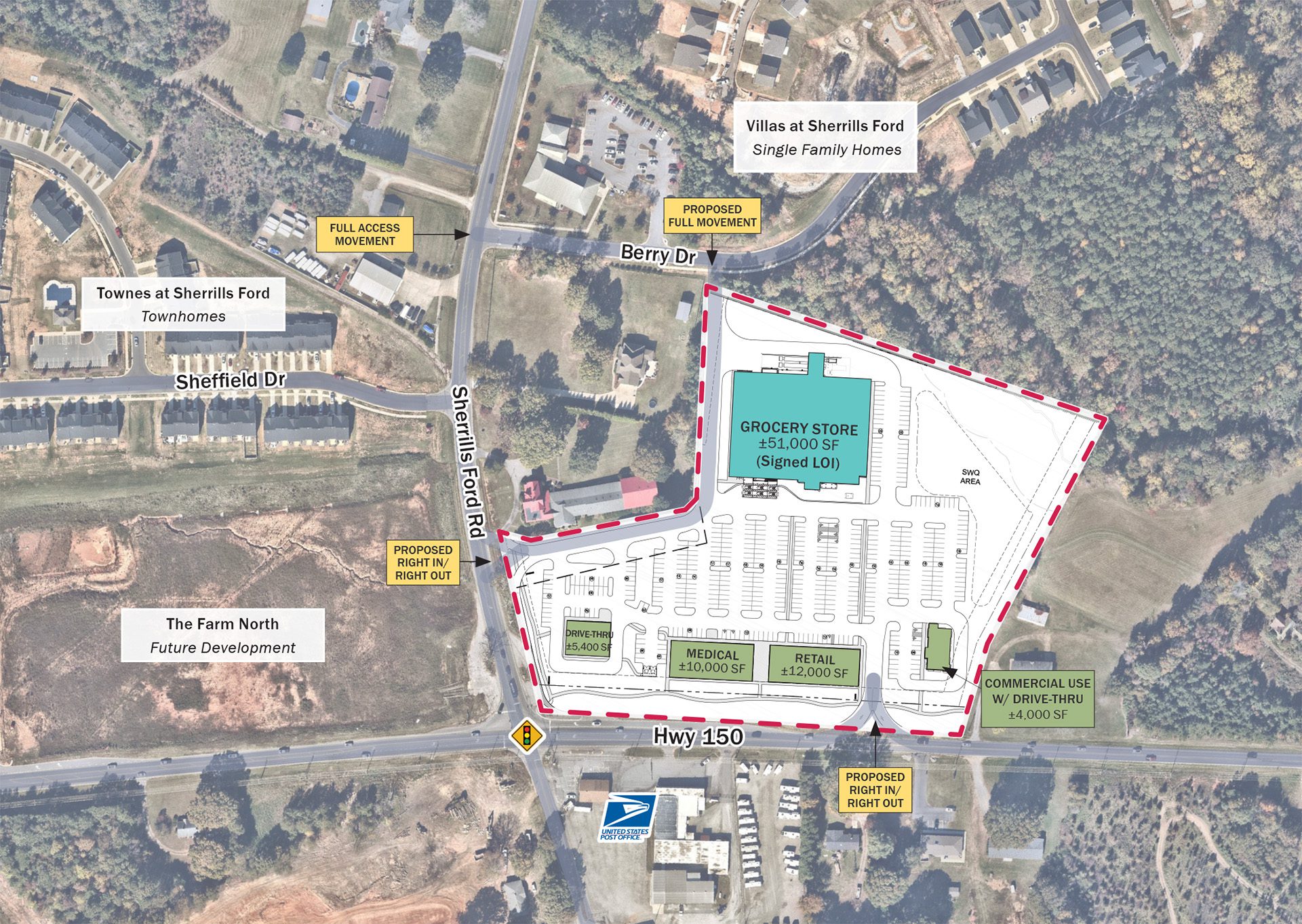 The Landing at Sherrills Ford site plan overlay aerial
