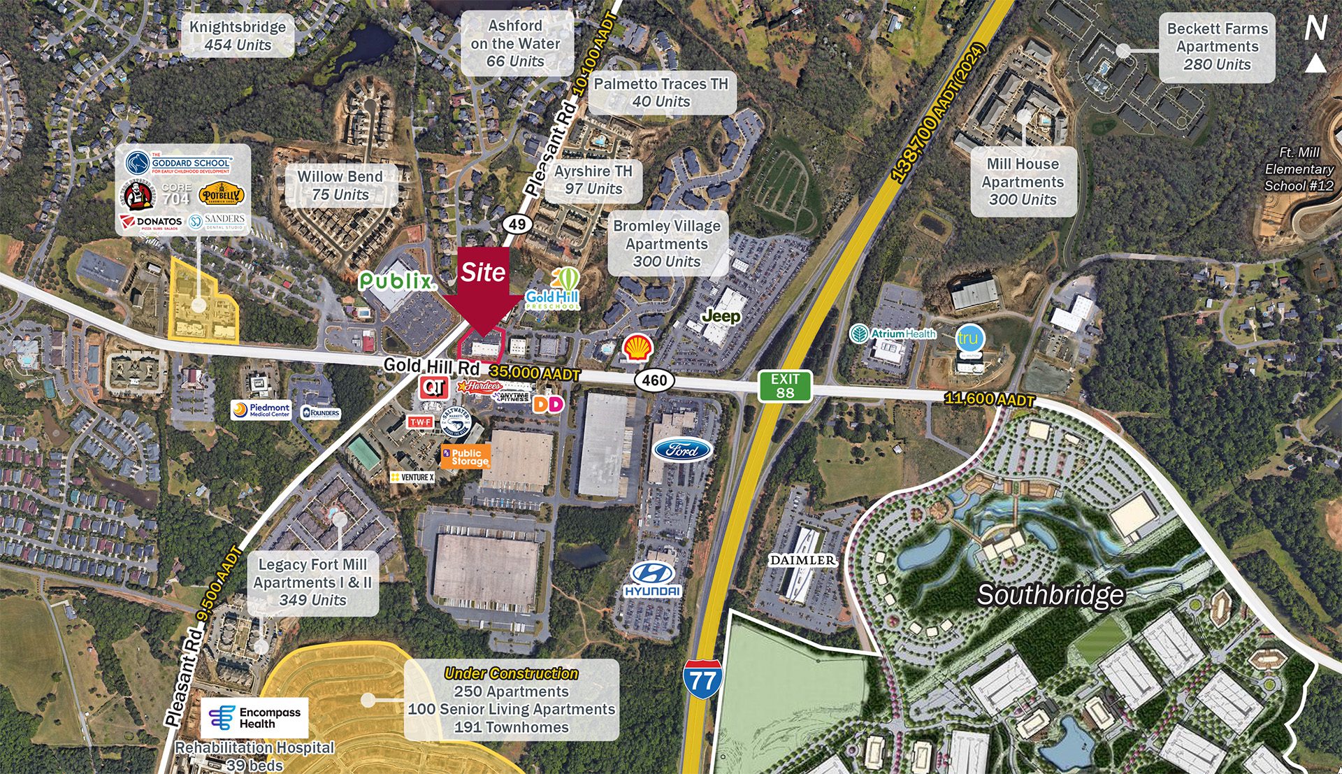 Gold Hill Road retail market aerial