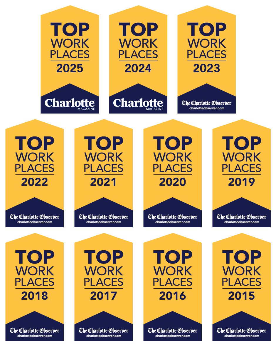 Top Workplaces icons from 2015 through 2025