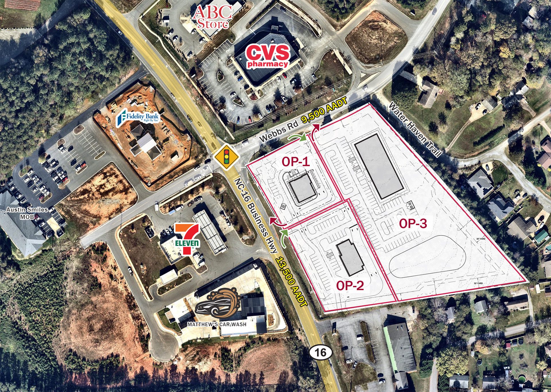 Outparcel site plan in Denver, NC