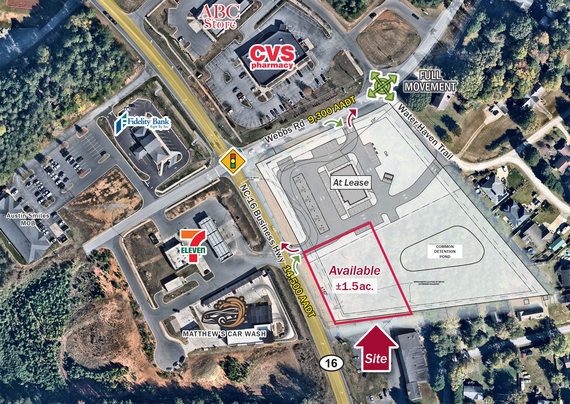 Webbs Rd in Denver available 1.5 ac site aerial