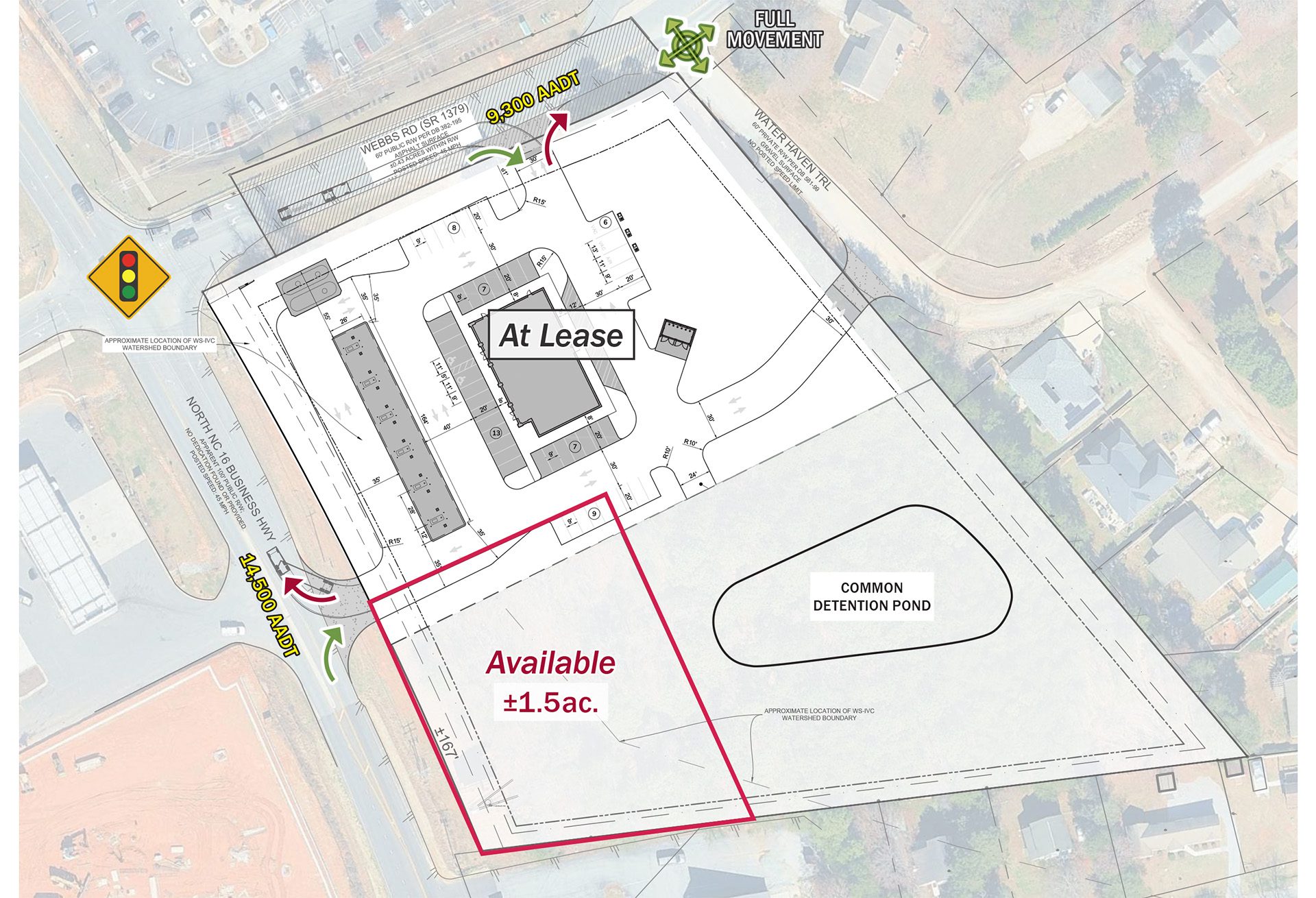 site plan for 1.5 acres of available land in Denver, NC