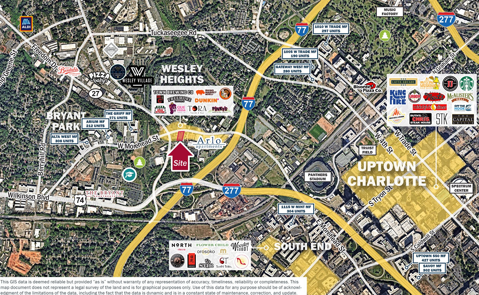 Charlotte West Morehead Street market aerial