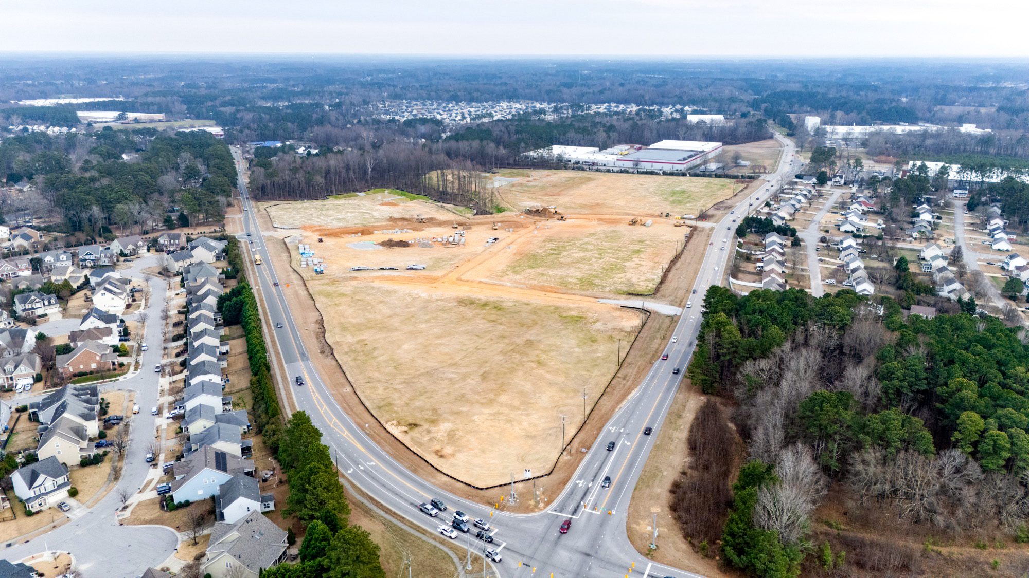 Academy Village site work as of January 12, 2026 in Fuquay-Varina, NC