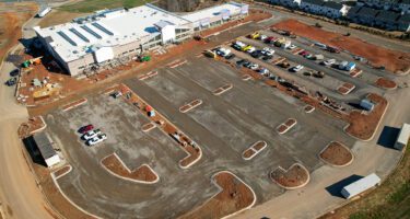 Kellswater Commons in Kannapolis, NC construction progress parking lot