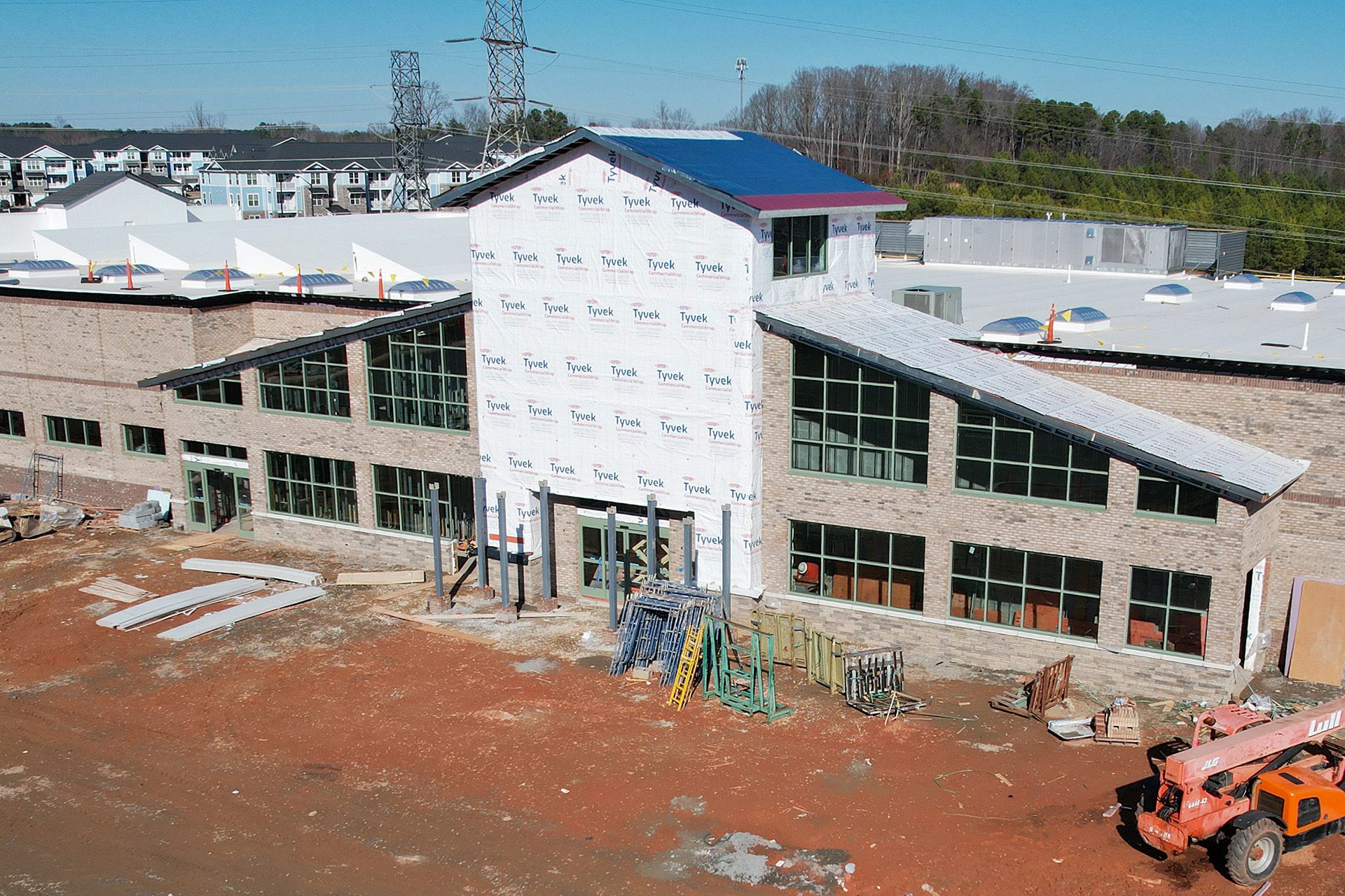 Kellswater Commons in Kannapolis, NC construction progress Lowes Foods facade