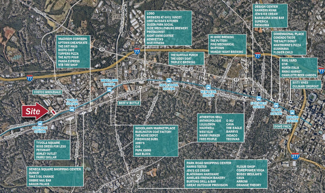 LoSo and South End Retail Aerial