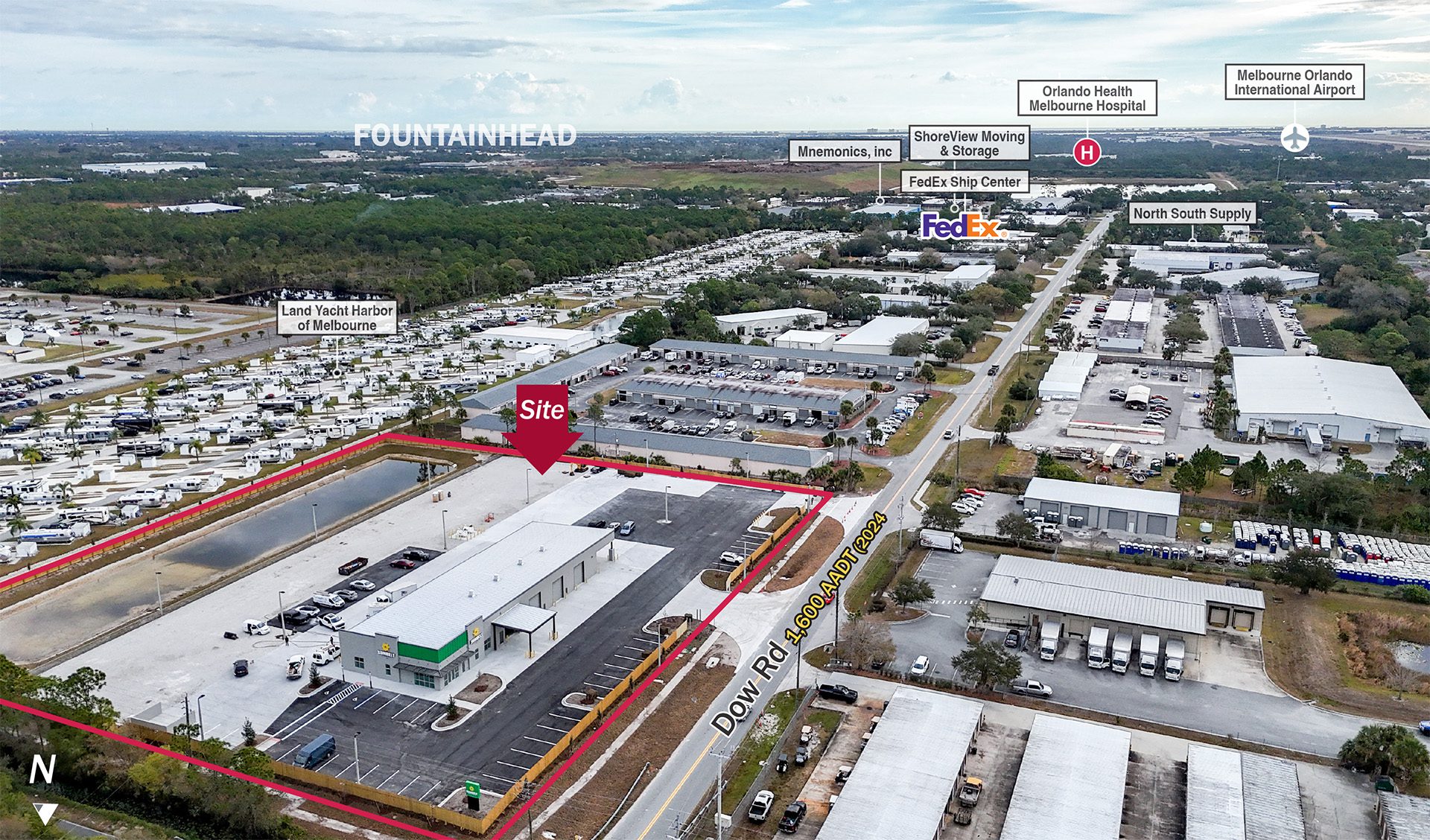 drone aerial of Sunbelt Rentals in Melbourne, FL
