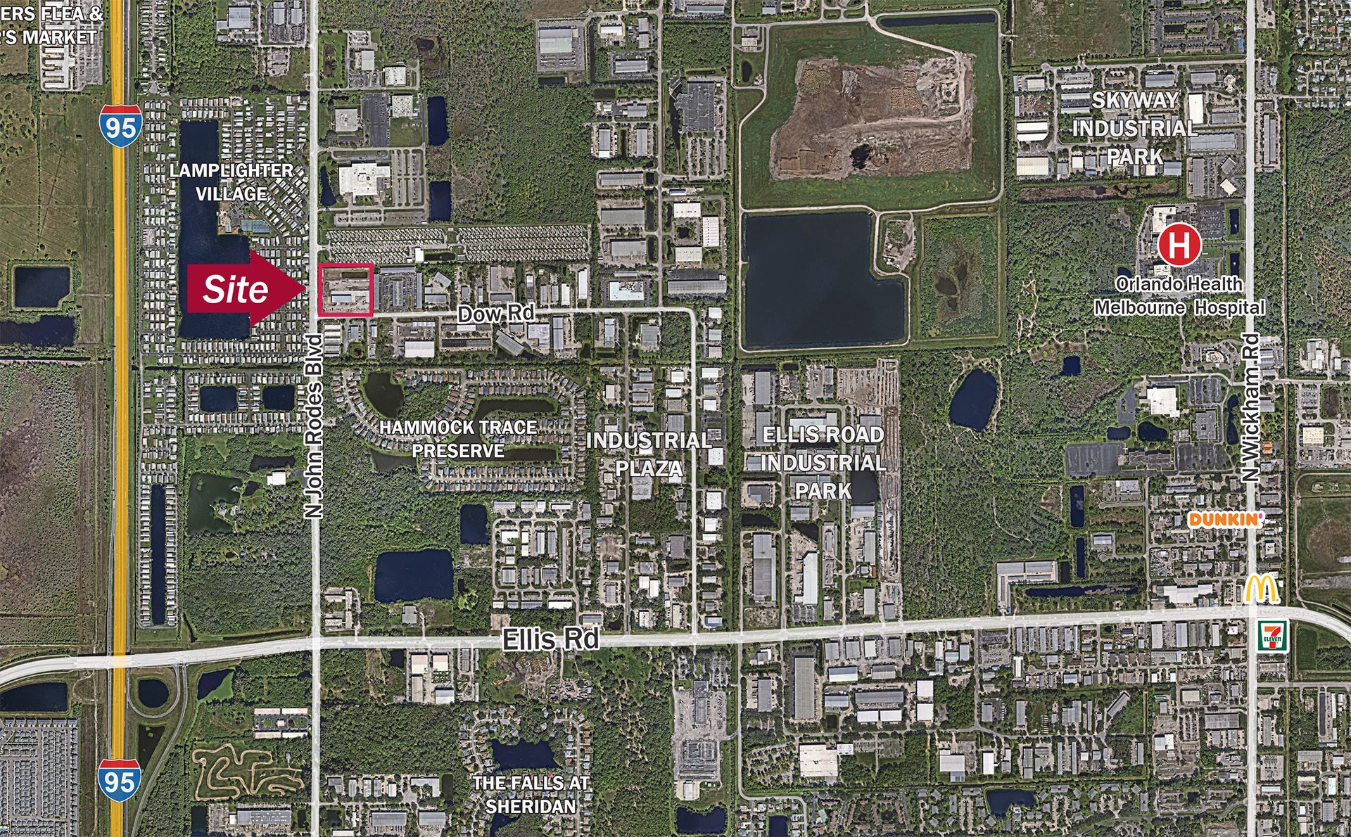 Sunbelt Melbourne zoomed aerial map