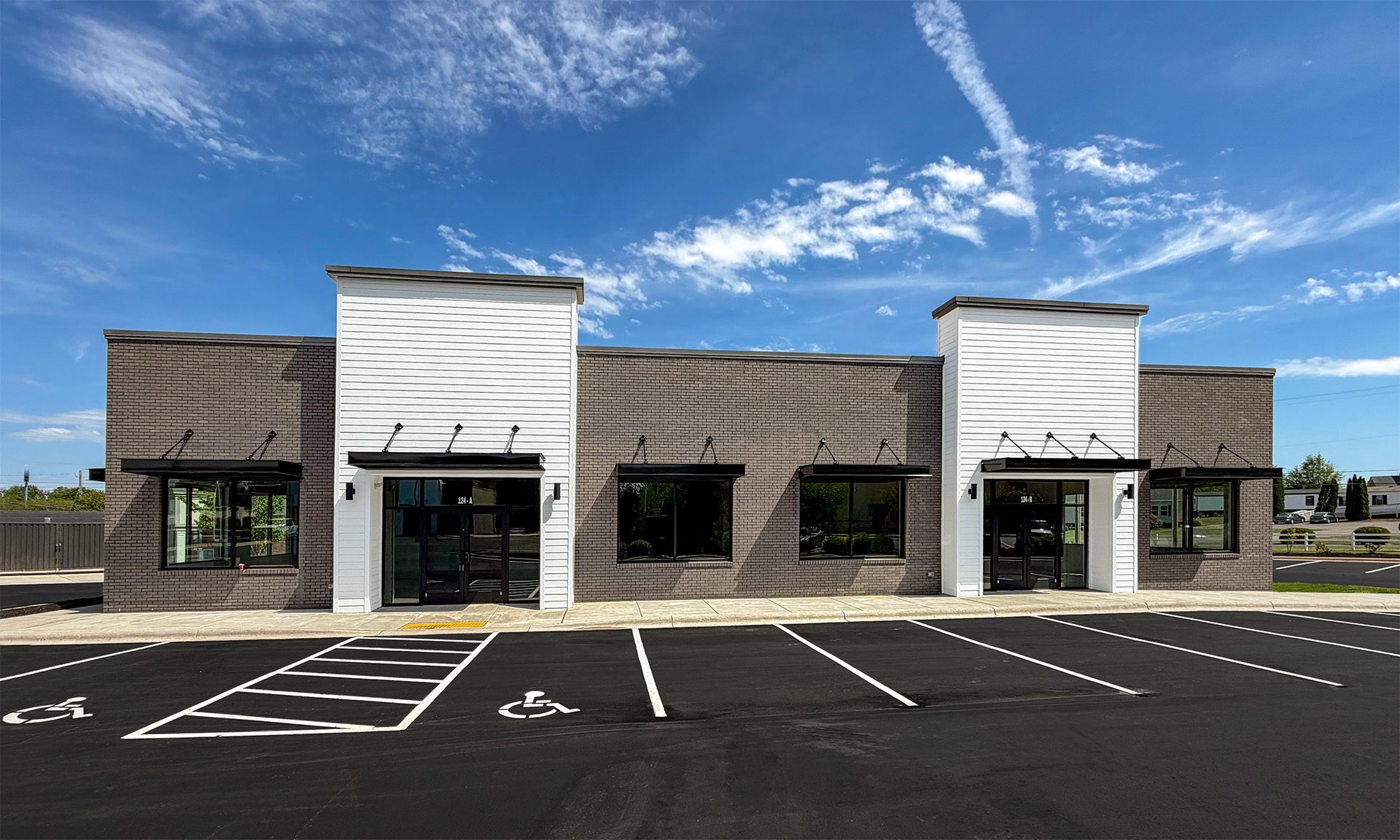 Exterior of new construction retail building 2 Statesville