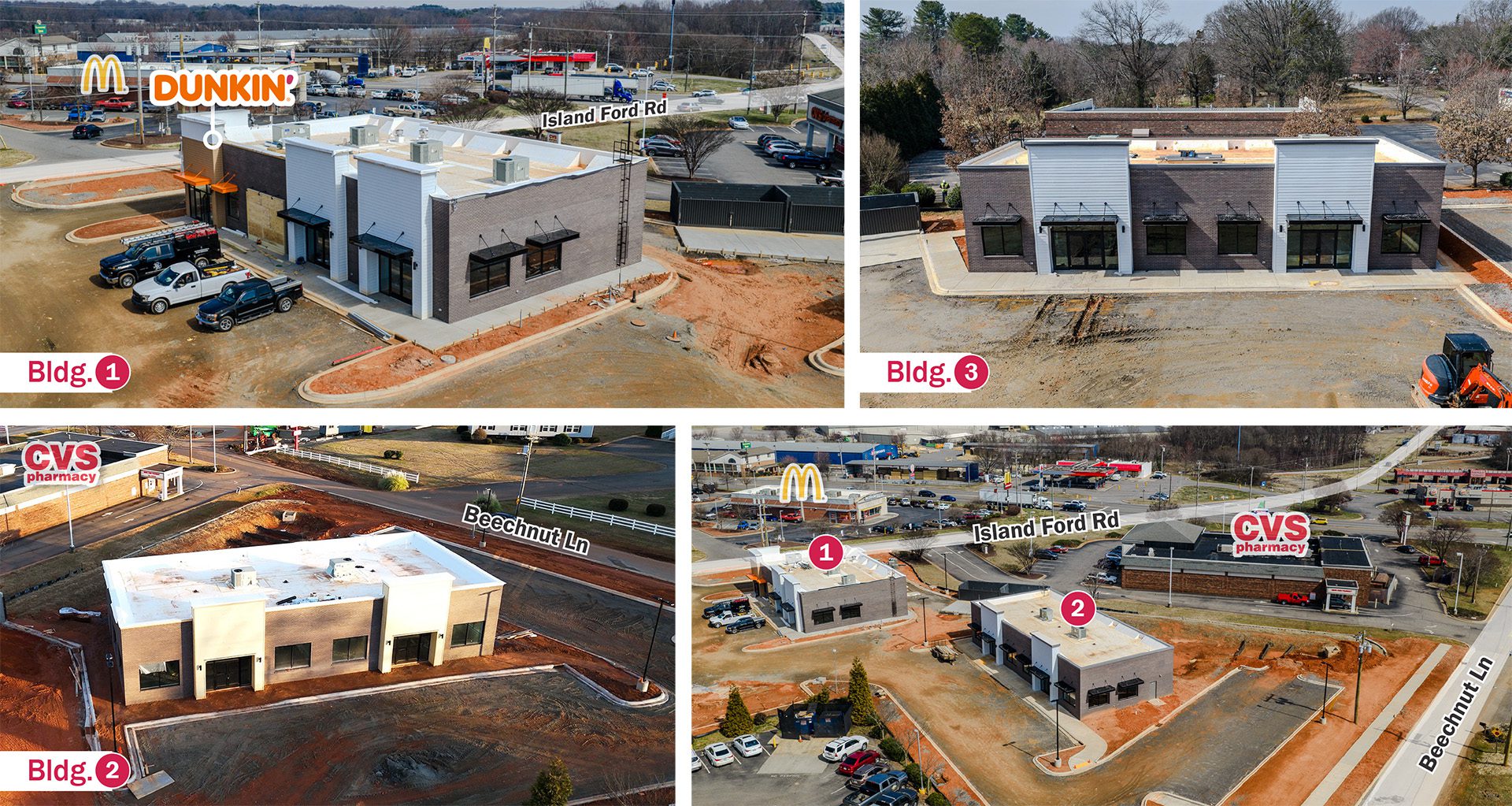 Island Ford Road retail construction progress