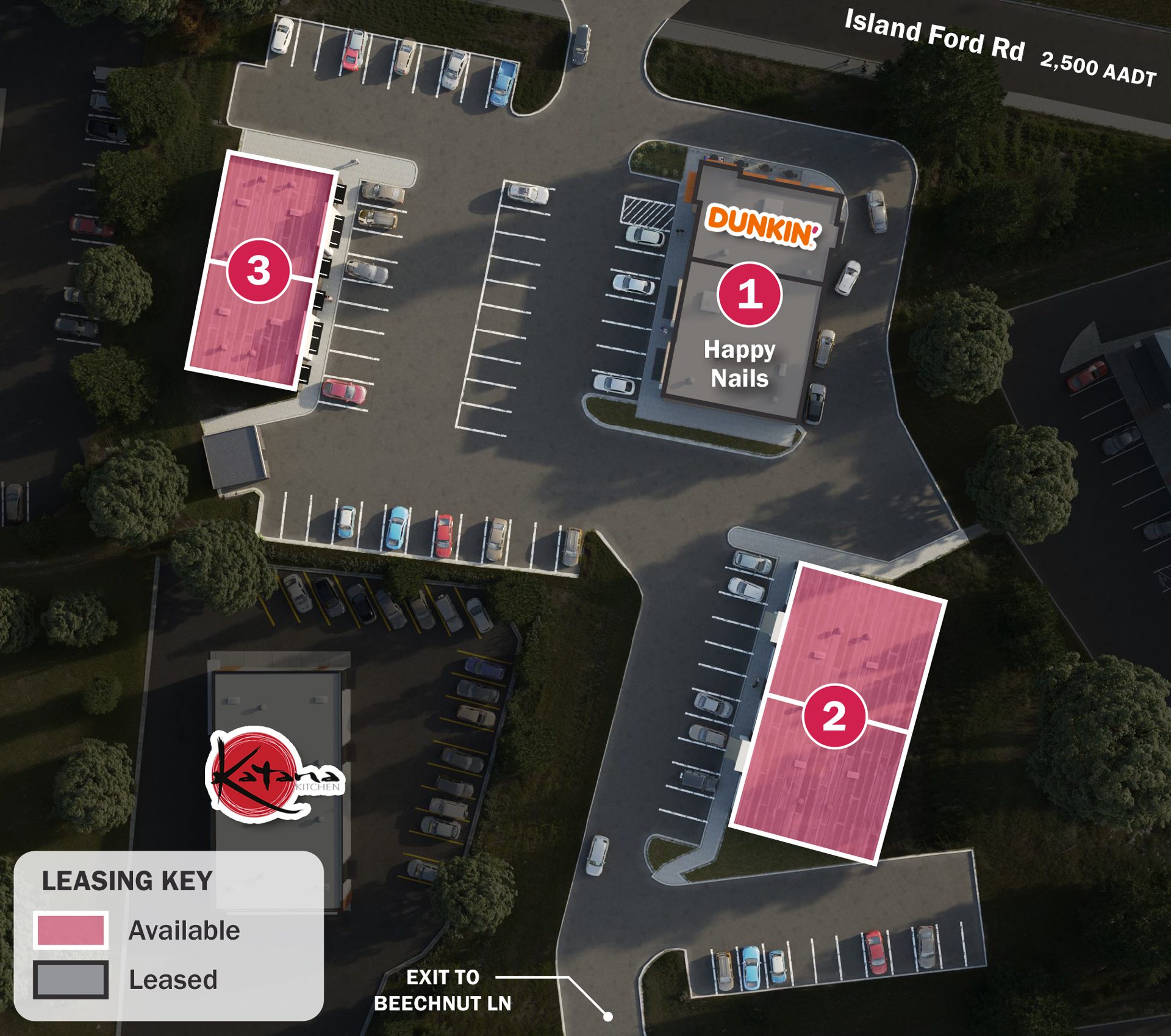 Island Ford retail site plan rendering
