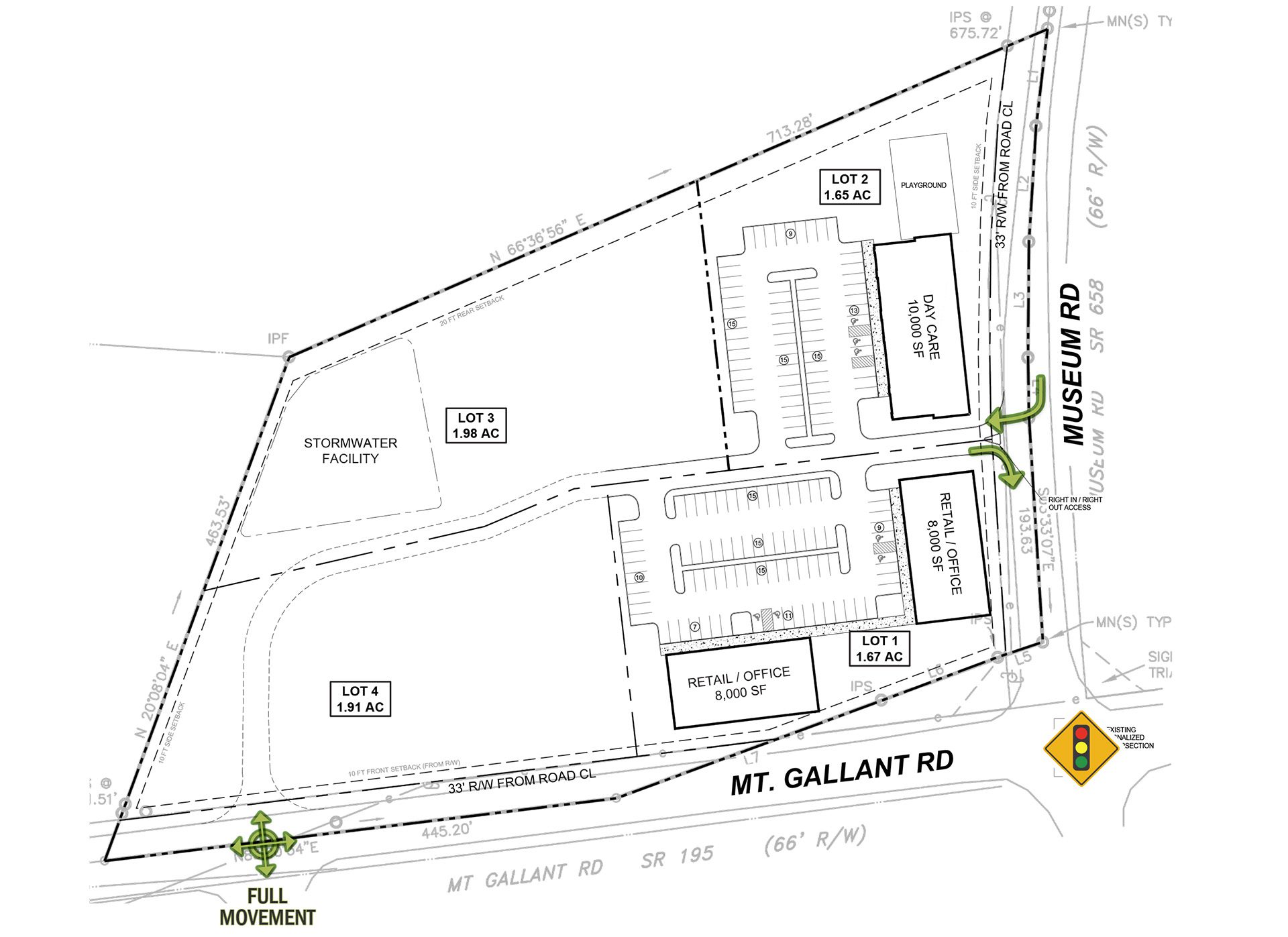 Rock Hill SC Mt. Gallant Rd conceptual site plan for commercial development