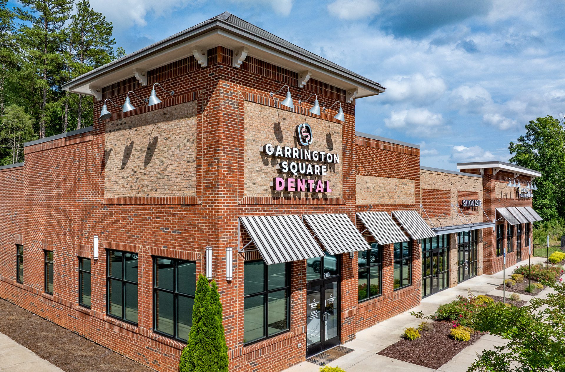 Carrington Square multi-tenant retail building with brick facade