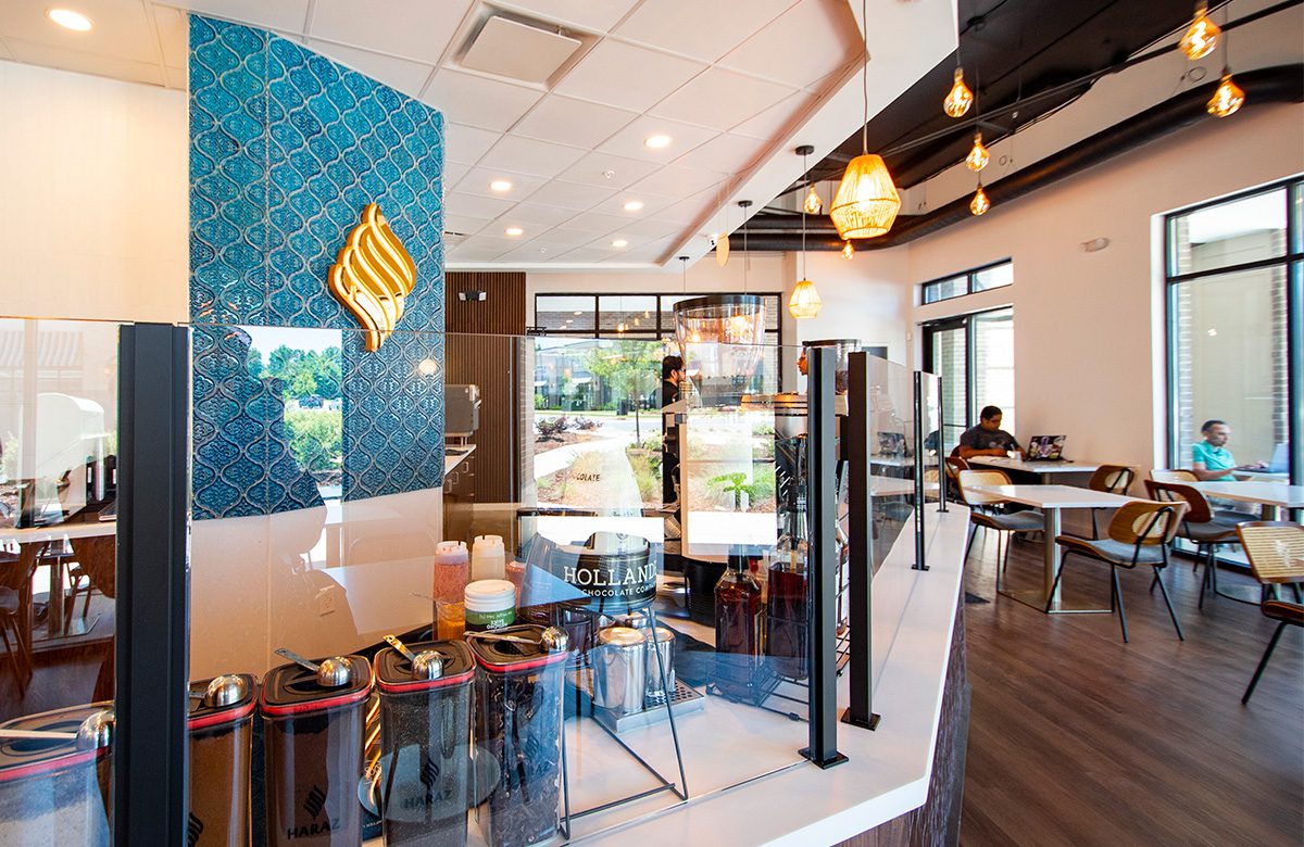 inside of Haraz Coffee House in Christenbury Village