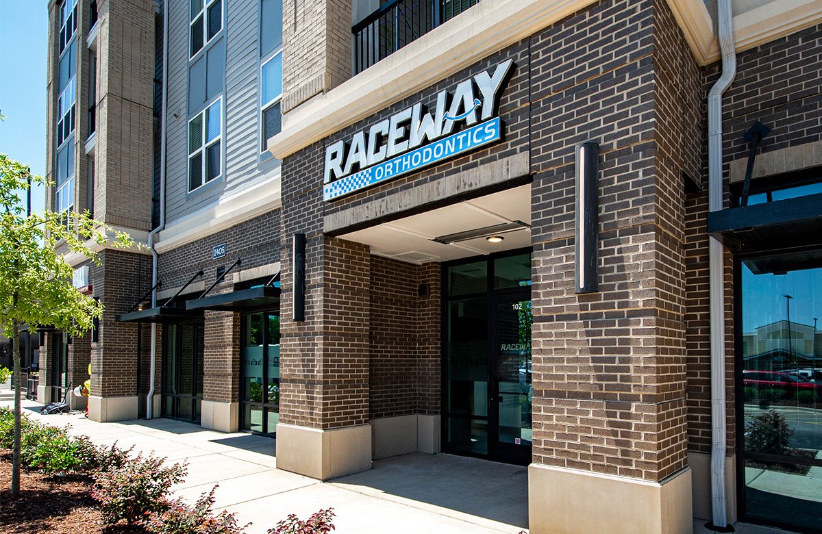 Raceway Orthodontics exterior storefront in Concord, NC