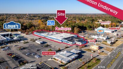 Rockingham Commons retail center drone aerial
