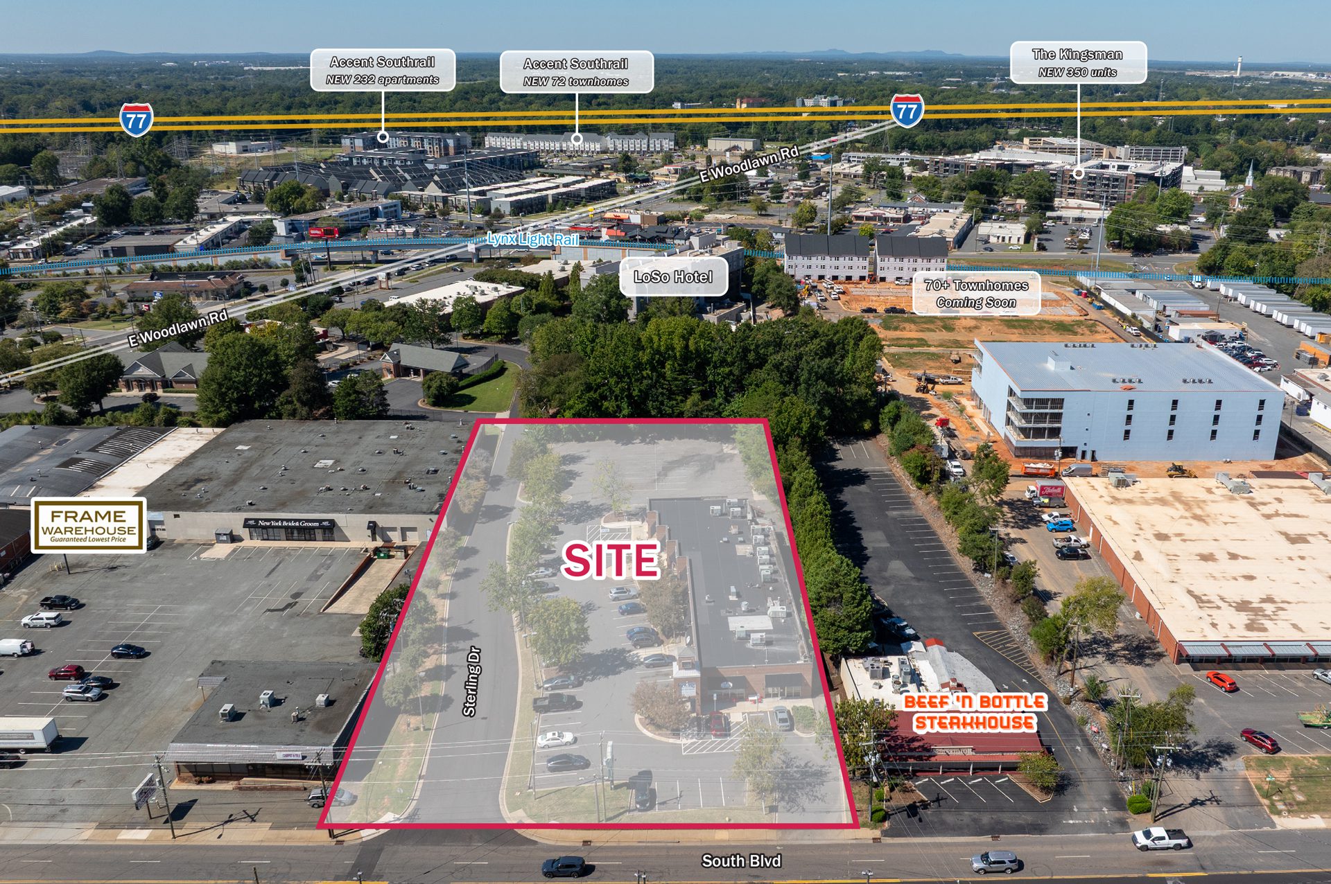 4540-4550 South Blvd West Aerial