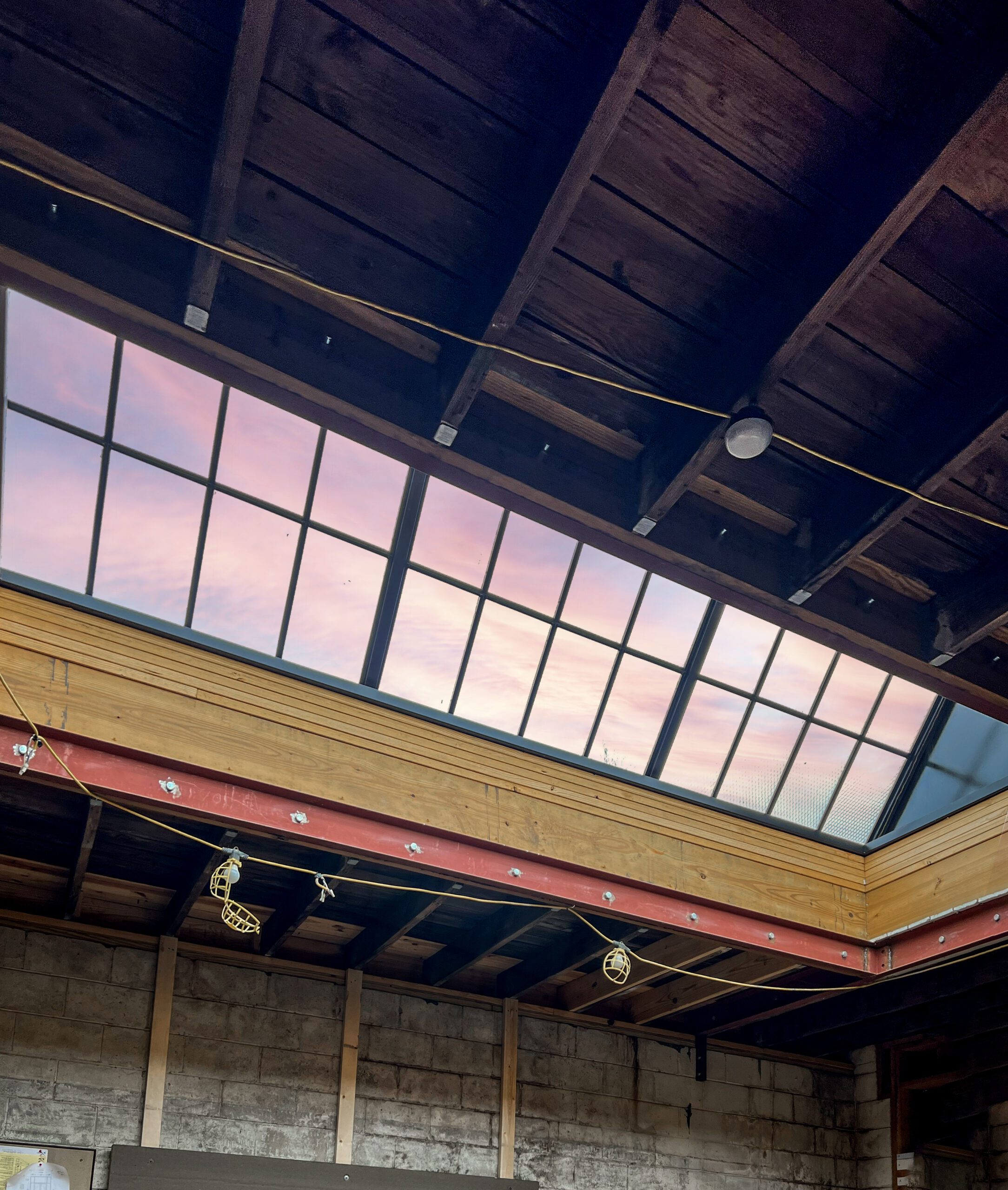 Skylight window in ceiling in office building